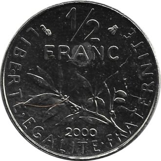FRANCE 1/2 FRANC ROTY 2000 BU