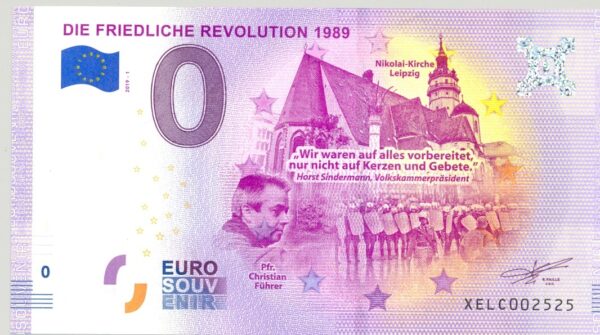 ALLEMAGNE 2019-1 DIE FRIEDLICHE REVOLUTION 1989 Numero 2525 BILLET SOUVENIR 0 EURO TOURISTIQUE NEUF