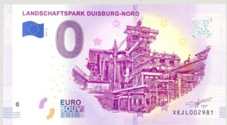 ALLEMAGNE 2019-2 LANDSCHAFTSPARK DUISBURG-NORD BILLET SOUVENIR 0 EURO TOURISTIQUE NEUF