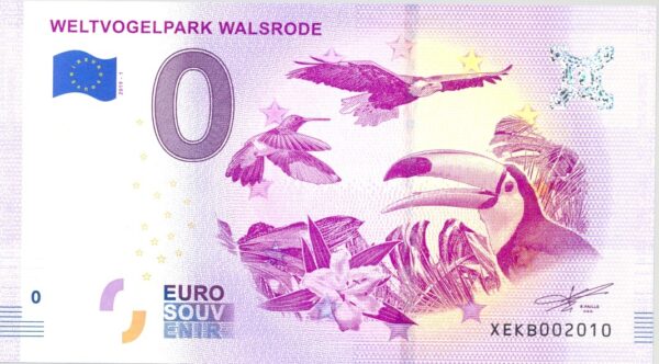 ALLEMAGNE 2019-1 WELTVOGELPARK WALSRODE BILLET SOUVENIR 0 EURO TOURISTIQUE NEUF