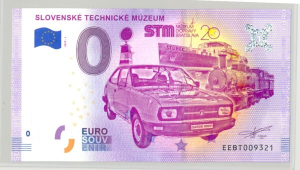 SLOVAQUIE 2019-1 TECHNICKE MUZEUM BILLET SOUVENIR 0 EURO TOURISTIQUE NEUF