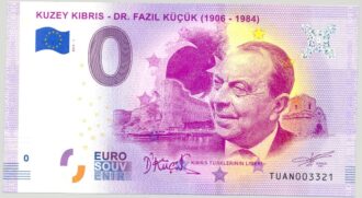 TURQUIE 2019-1 KUZEY KIBRIS DR FAZIL KUCUK BILLET SOUVENIR 0 EURO TOURISTIQUE NEUF