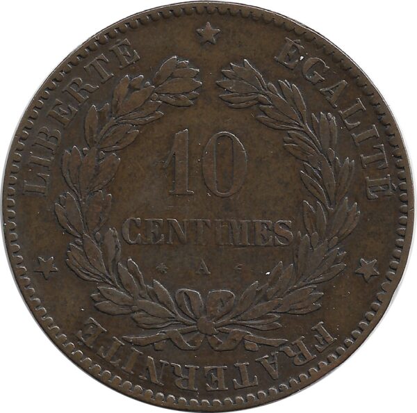 FRANCE 10 CENTIMES CERES 1875 A TTB-