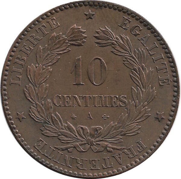 FRANCE 10 CENTIMES CERES 1877 A SUP