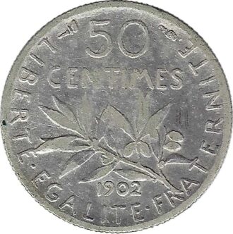 FRANCE 50 CENTIMES ROTY 1902 TTB-
