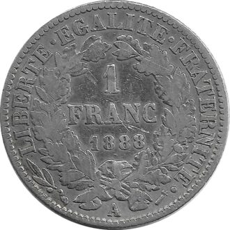FRANCE 1 FRANC CERES 1888 A (Paris) TB+