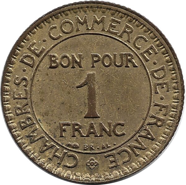 FRANCE 1 FRANC CHAMBRES DE COMMERCE 1927 SUP Taches