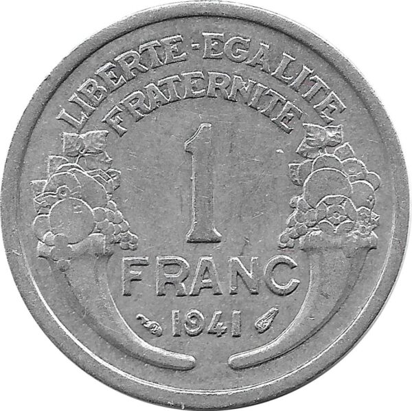 FRANCE 1 FRANC MORLON 1941 FLAN MINCE TTB
