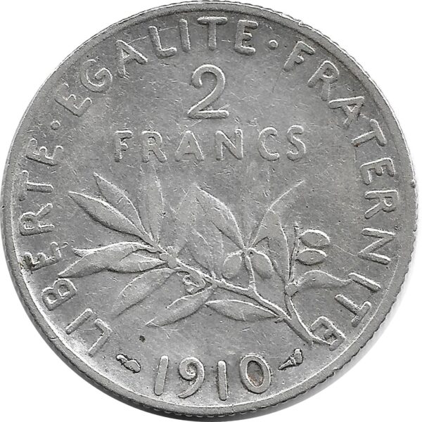 FRANCE 2 FRANCS SEMEUSE 1910 TTB