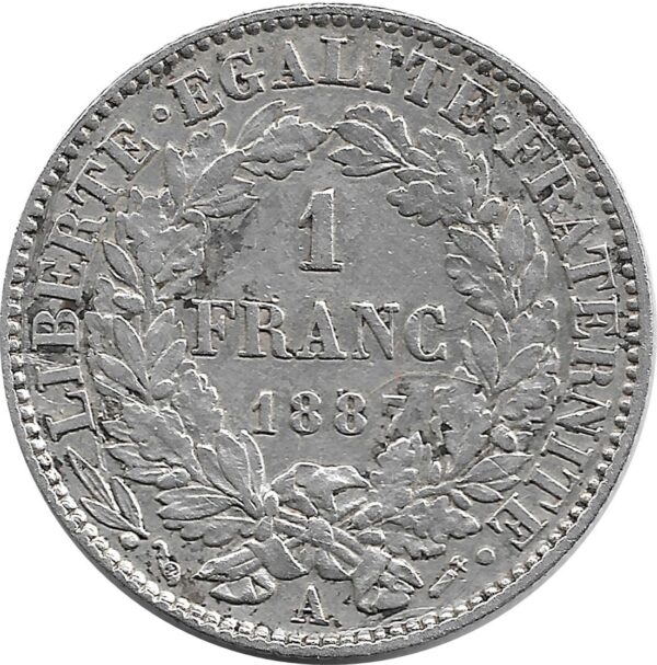FRANCE 1 FRANC CERES 1887 A TTB+