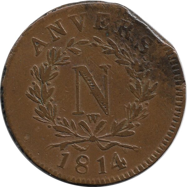 FRANCE 10 CENTIMES OBSIDIONALE 1814 TTB-