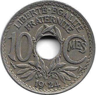 FRANCE 10 CENTIMES LINDAUER 1924 POISSY TTB