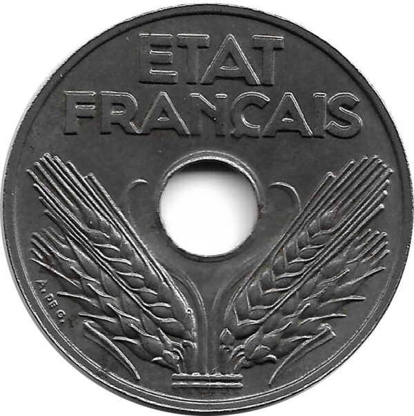FRANCE 20 CENTIMES TYPE FER 1944 SUP PEU