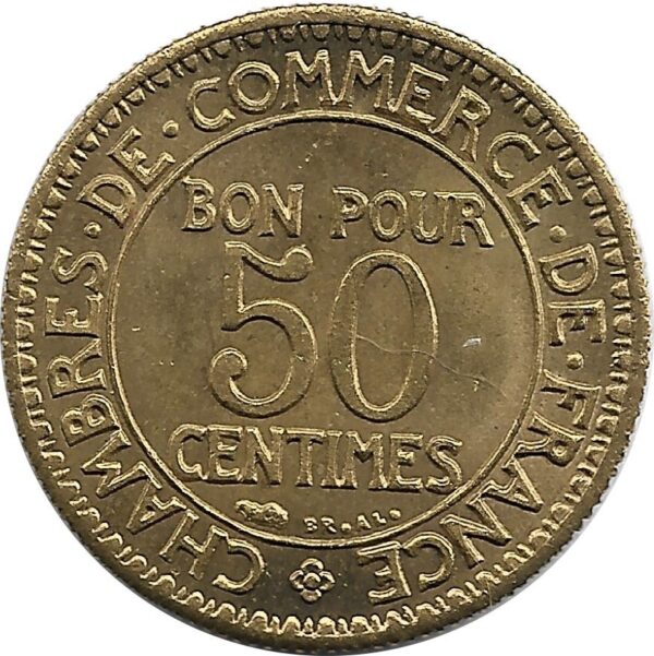 FRANCE 50 CENTIMES DOMARD 1921 SUP+