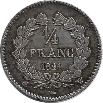 FRANCE 1/4 FRANC LOUIS PHILIPPE 1844 W (Lille) SUP-