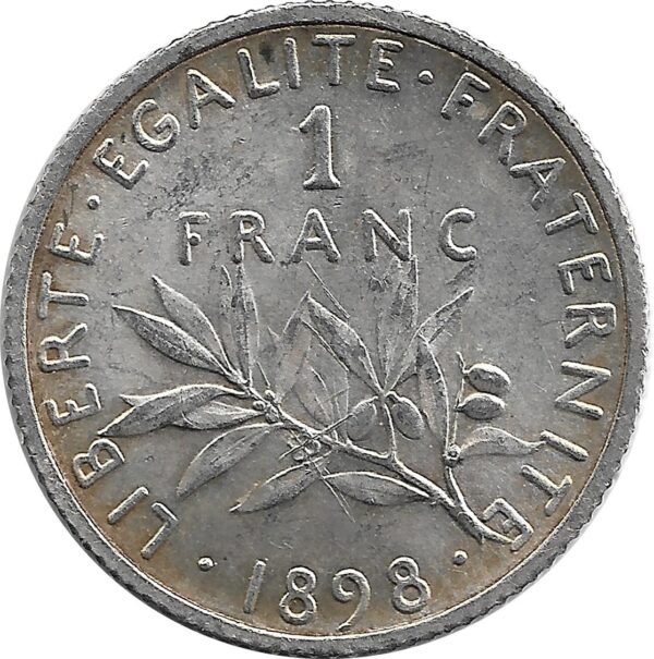 FRANCE 1 FRANC SEMEUSE 1898 SUP