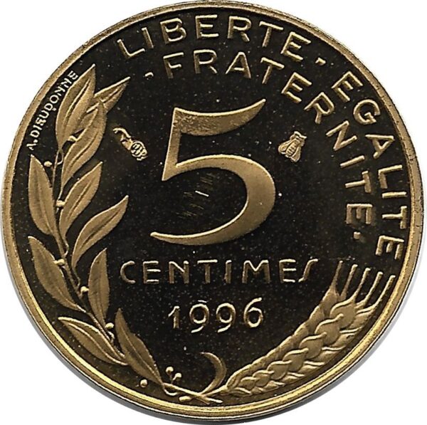 FRANCE 5 CENTIMES LAGRIFFOUL 1996 4 plis BE