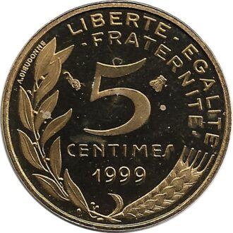 FRANCE 5 CENTIMES LAGRIFFOUL 1999 BE