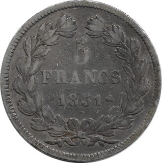 FRANCE 5 FRANCS LOUIS-PHILIPPE I 1831 B (Rouen) TRANCHE EN RELIEF TB
