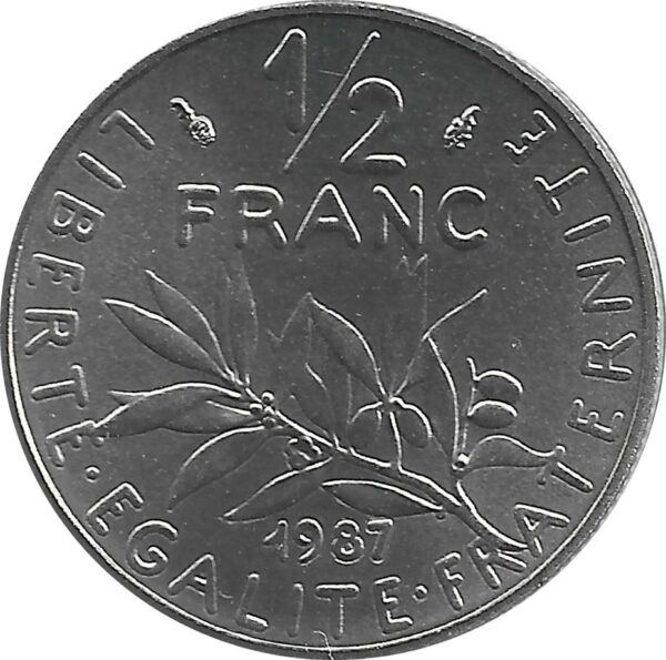 FRANCE 1/2 FRANC ROTY 1987 FDC