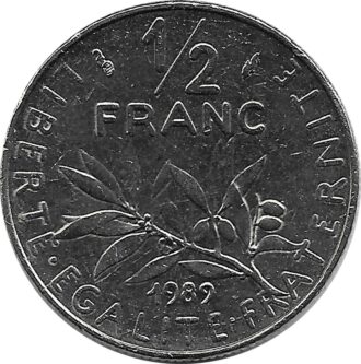 FRANCE 1/2 FRANC ROTY 1989 SUP