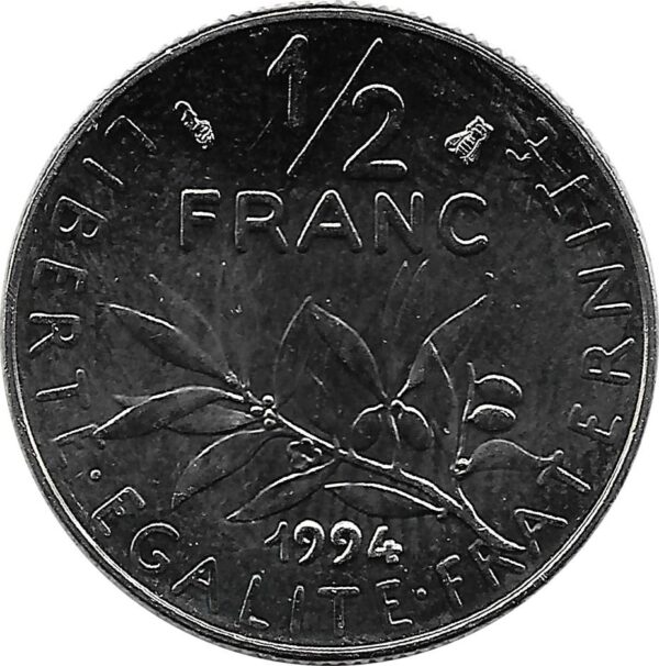FRANCE 1/2 FRANC ROTY 1994 abeille SUP/NC