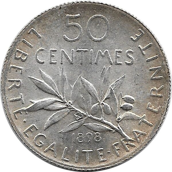 FRANCE 50 CENTIMES ROTY 1898 SUP