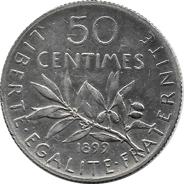 FRANCE 50 CENTIMES ROTY 1899 TTB