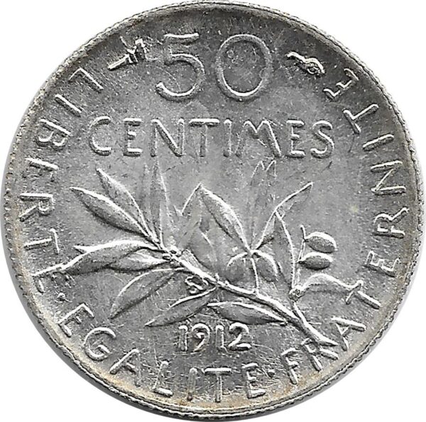 FRANCE 50 CENTIMES ROTY 1912 SUP