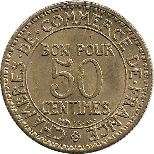 FRANCE 50 CENTIMES DOMARD 1922 SUP