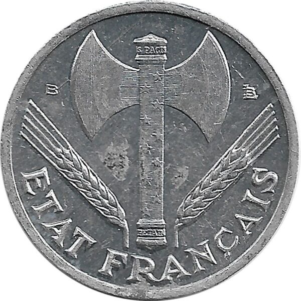 FRANCE 50 CENTIMES BAZOR 1943 B SUP tache