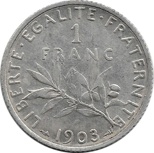 FRANCE 1 FRANC SEMEUSE 1903 TTB