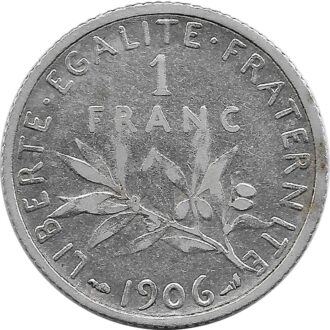 FRANCE 1 FRANC SEMEUSE 1906 TTB-