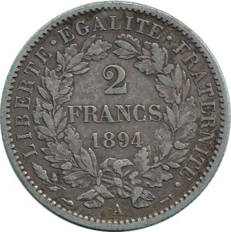 FRANCE 2 FRANCS CERES 1894 A (Paris) TTB