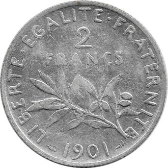 FRANCE 2 FRANCS SEMEUSE 1901 TTB