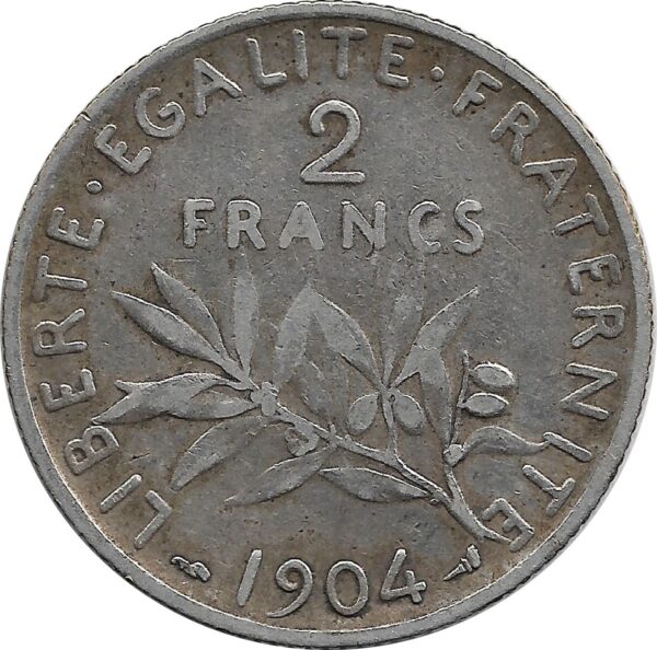 FRANCE 2 FRANCS SEMEUSE 1904 TB+