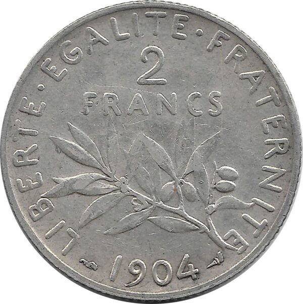 FRANCE 2 FRANCS SEMEUSE 1904 TTB