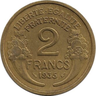 FRANCE 2 FRANCS MORLON 1935 TTB+
