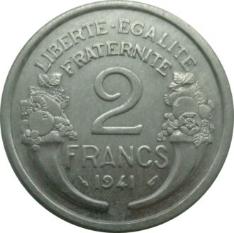 FRANCE 2 FRANCS MORLON ALU 1941 SUP/NC