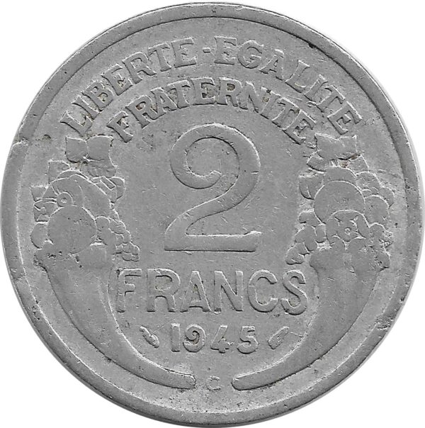 FRANCE 2 FRANCS MORLON ALU 1945 C TB-