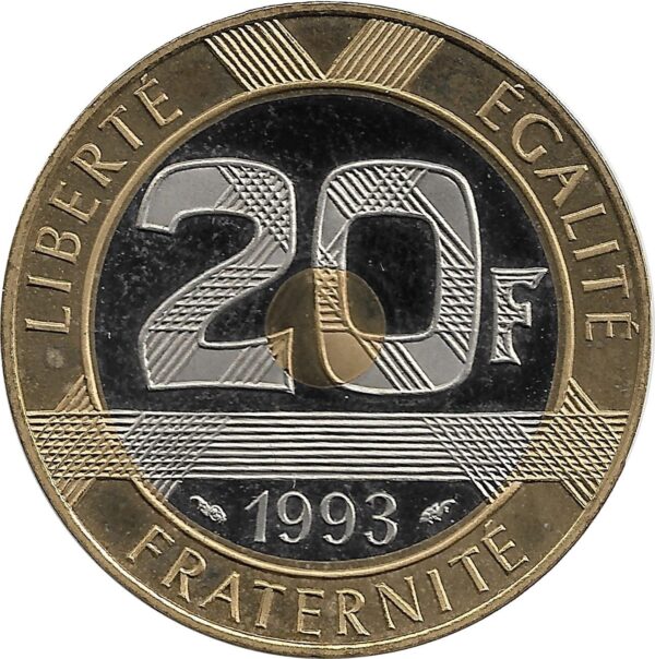 FRANCE 20 FRANCS MONT ST MICHEL 1993 BE belle epreuve