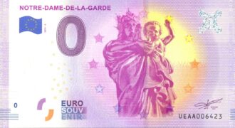 13 MARSEILLE 2019-5 NOTRE DAME DE LA GARDE BILLET SOUVENIR 0 EURO TOURISTIQUE NEUF