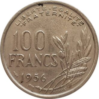 FRANCE 100 FRANCS COCHET 1956 TTB