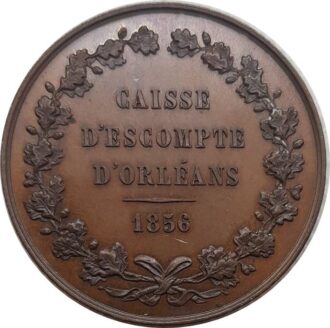 MEDAILLE - CAISSE D'ESCOMPTE D'ORLEANS 1856 SUP