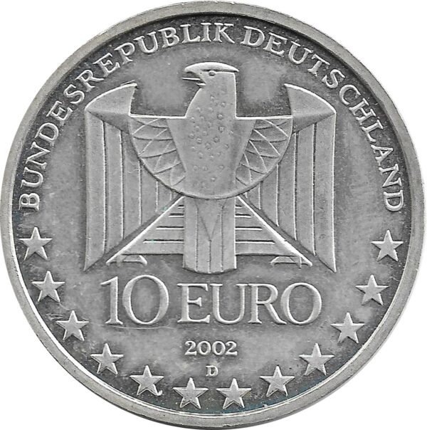 Allemagne 2002 D 10 EURO 100 ANS METRO ALLEMAND SUP
