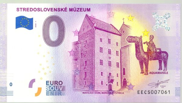SLOVAQUIE 2020-1 STREDOSLOVENSKE MUZEUM BILLET SOUVENIR 0 EURO TOURISTIQUE NEUF