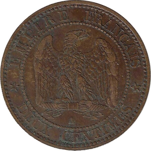 FRANCE 2 CENTIMES NAPOLEON III 1861 A (Paris) buste sur 1 TTB