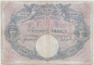 FRANCE 50 FRANCS BLEU ET ROSE SERIE Z.8040 11-5-1918 TB+ N° 200998402