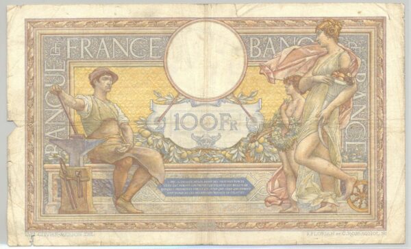 FRANCE 100 FRANCS MERSON SANS LOM SERIE G.26115 7-8-1930 TB