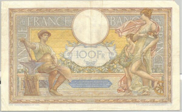 FRANCE 100 FRANCS MERSON SANS LOM SERIE G.29383 5-3-1931 TTB